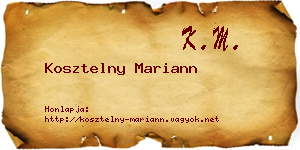 Kosztelny Mariann névjegykártya